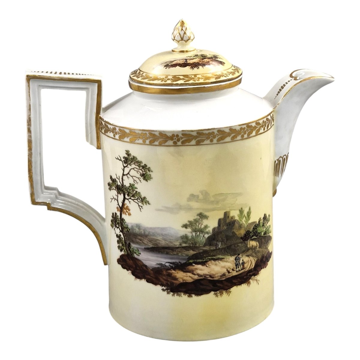Limbach Thuringia Porcelain Coffee Pot With Landscapes, C.1780-1790-photo-3