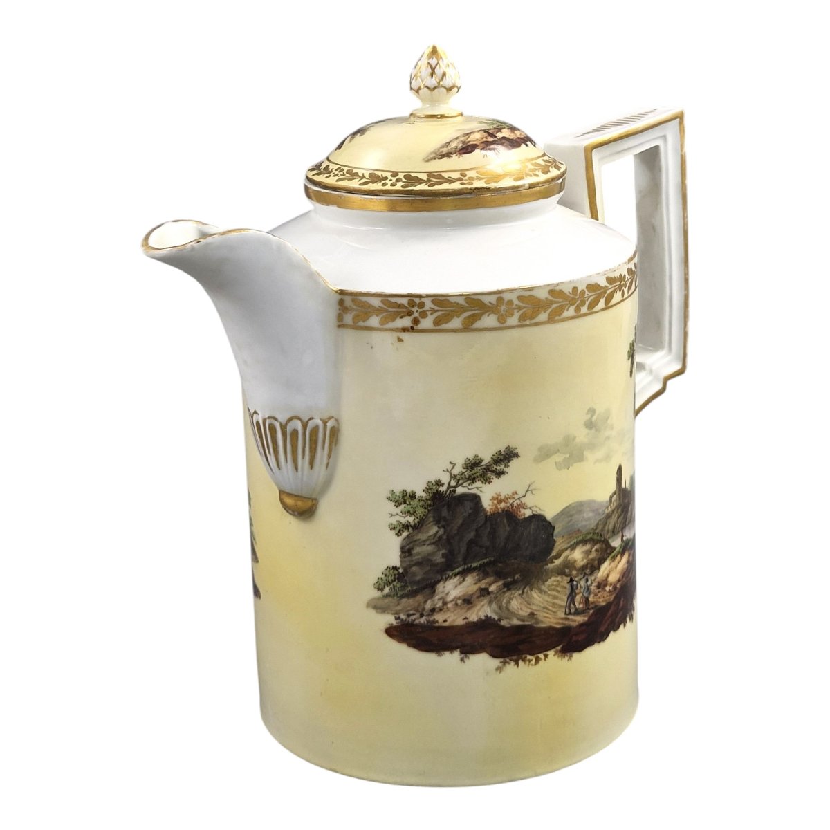 Limbach Thuringia Porcelain Coffee Pot With Landscapes, C.1780-1790-photo-1