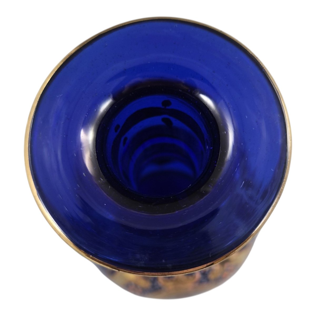 Carafe En Verre Bleu Cobalt Émaillé Pour Le Marché Persan Qajar, Vers 1870-1890-photo-2