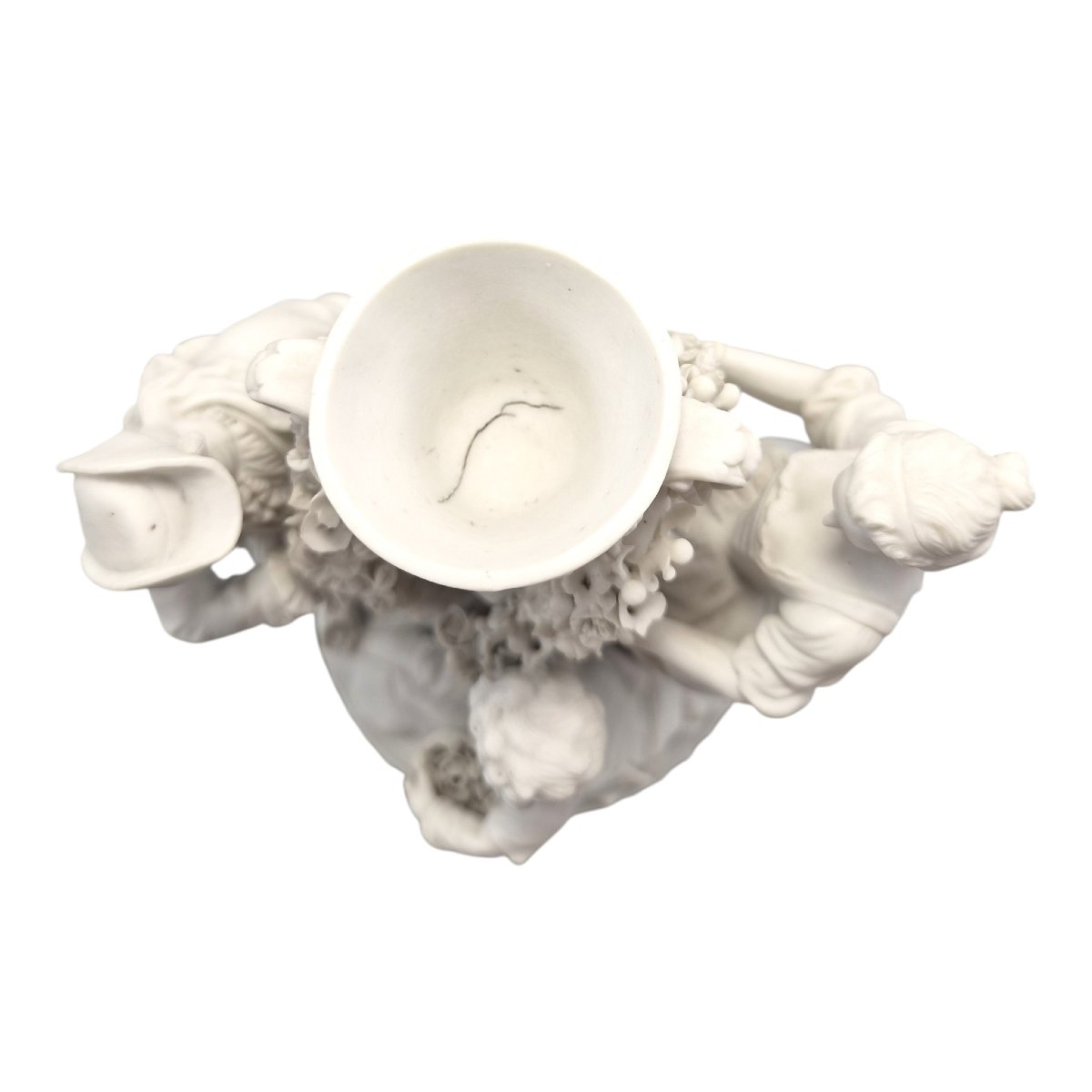 French Biscuit Porcelain Centrepiece Group With Floral Garlands, Vieux Paris-photo-5