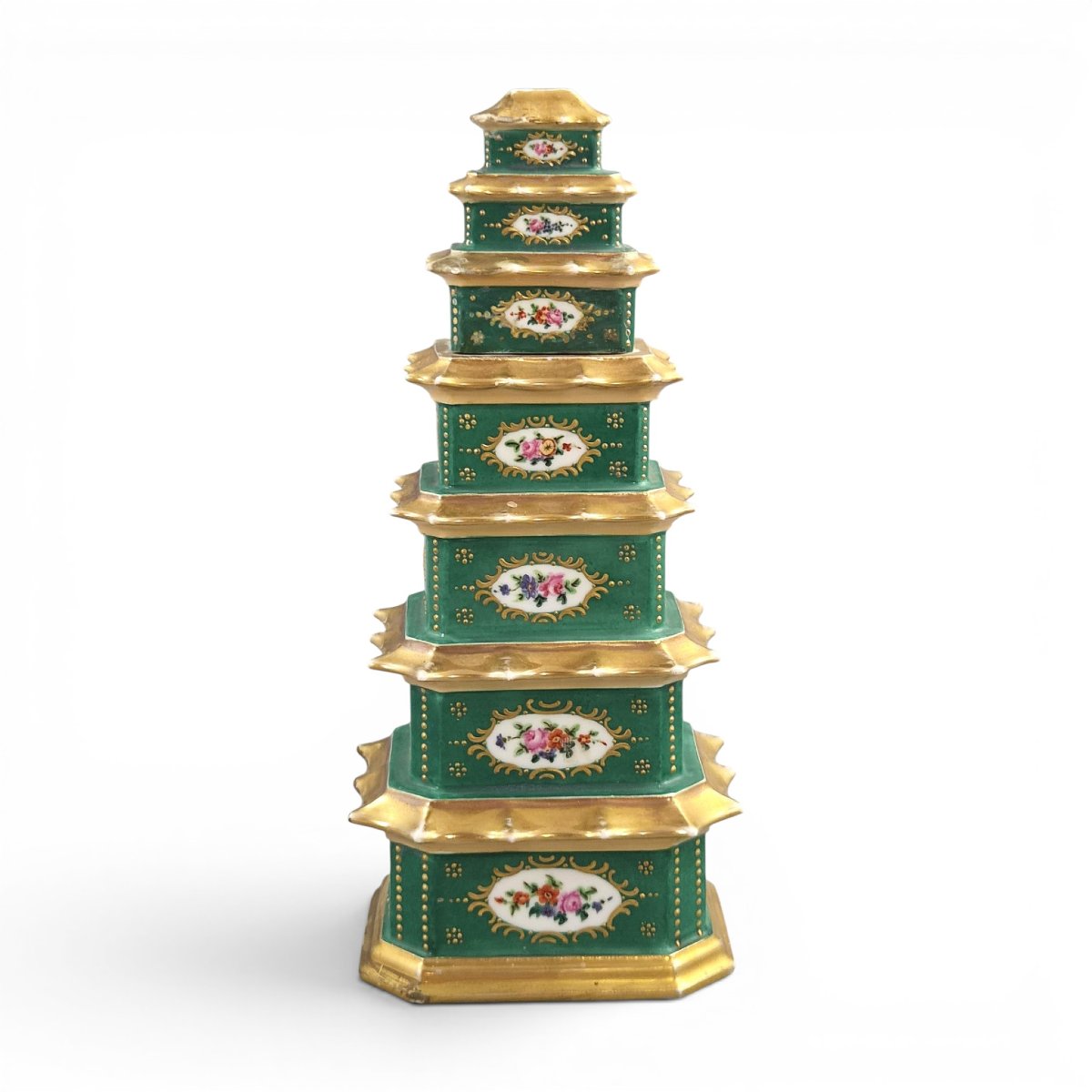 Porcelain Pagoda-shaped Perfume Bottle By Jacob Petit, Paris, Circa 1835–1845
