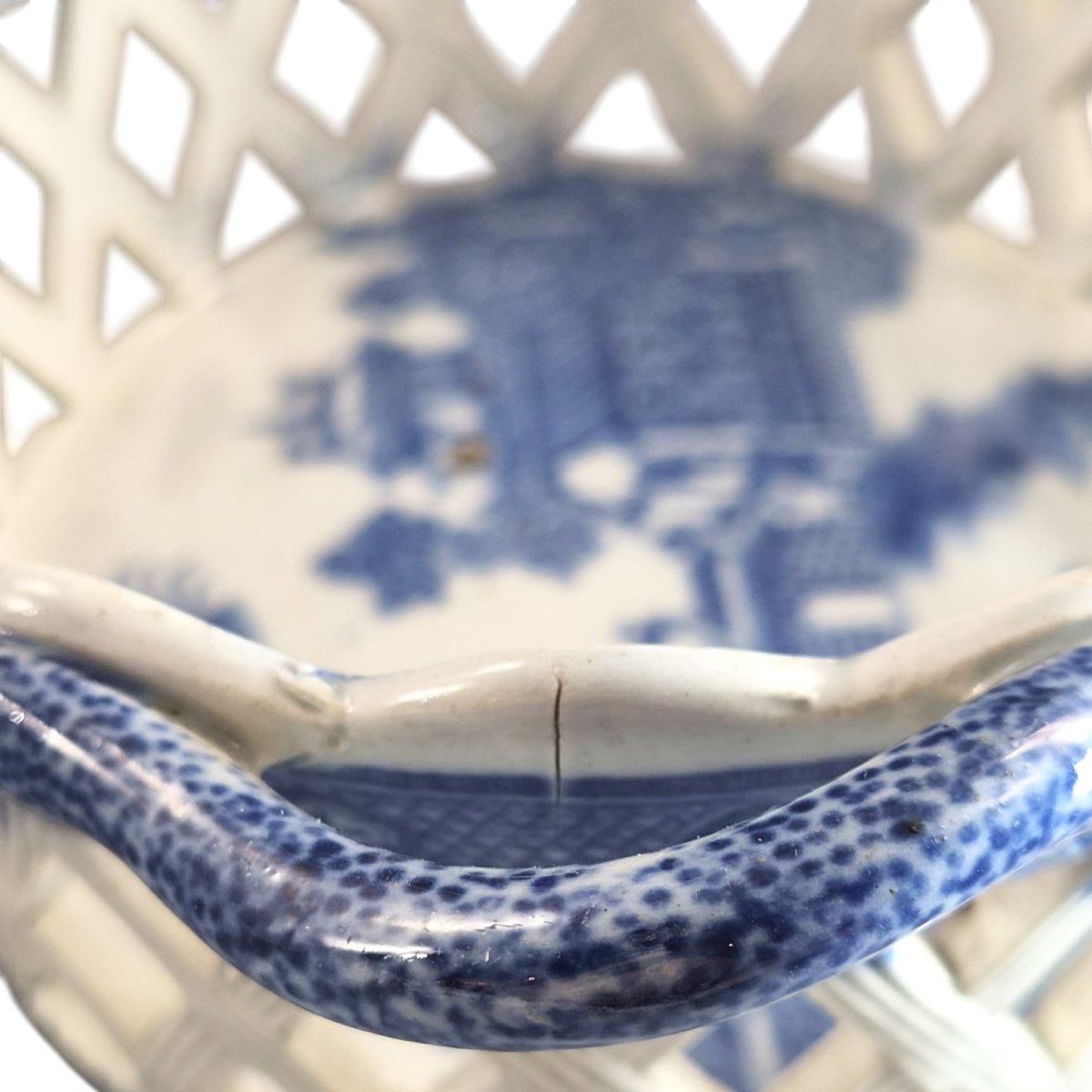 Regency Spode Reticulated Chestnut Basket, Long Bridge Pattern, C.1810-1815-photo-6