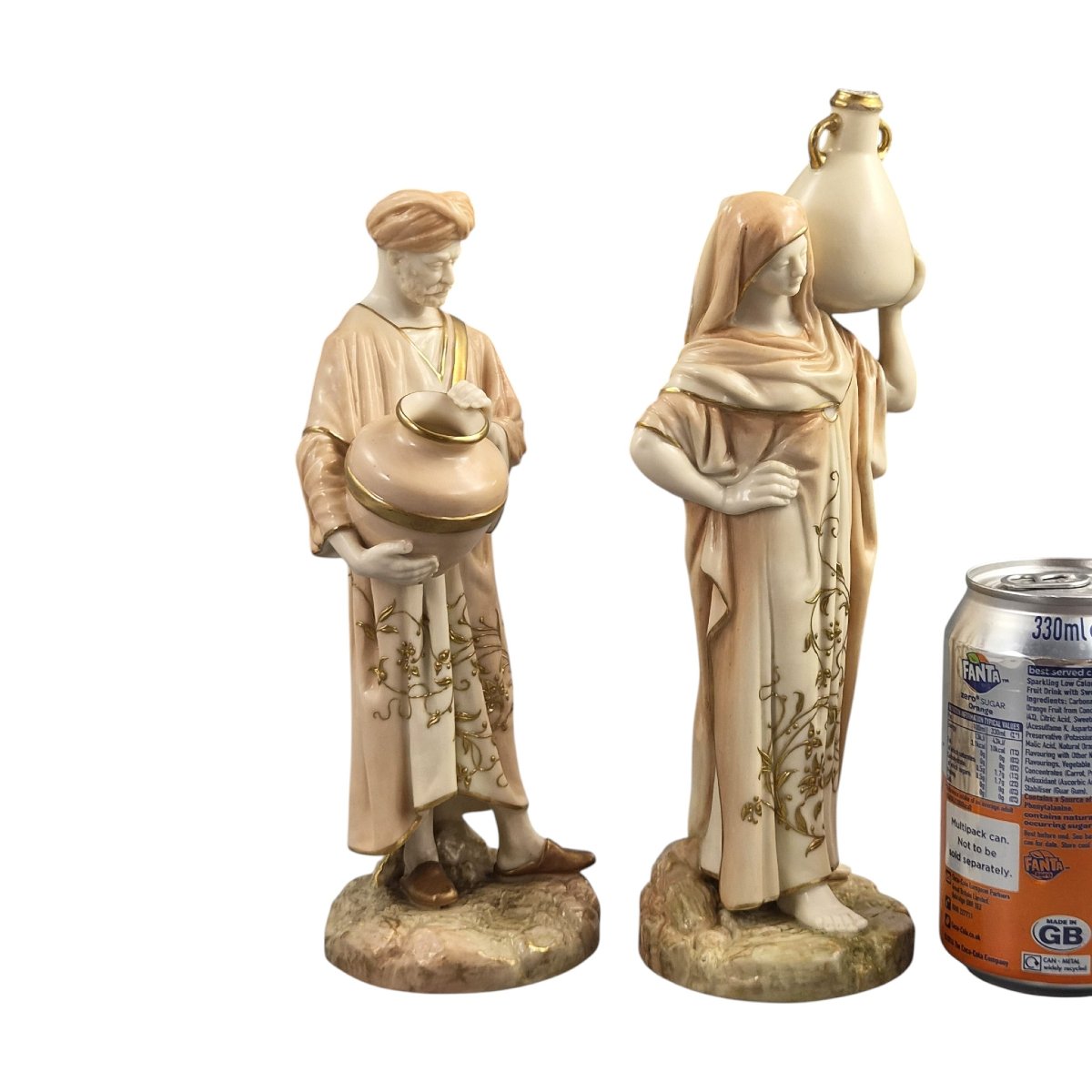 Royal Worcester Blush Ivory Orientalist Figures Of Cairo Water Carriers By James Hadley, 1901-photo-8