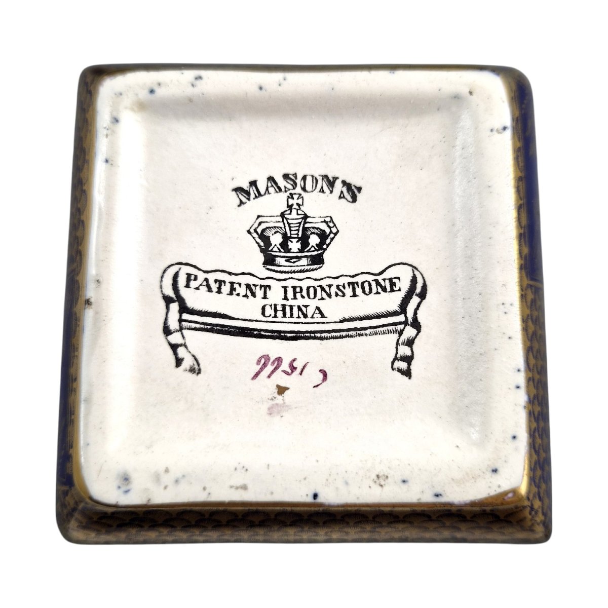 Extremely Rare Pair Of Mason's Patent Ironstone Mazarine Blue Ground Vases C.1830-48-photo-2