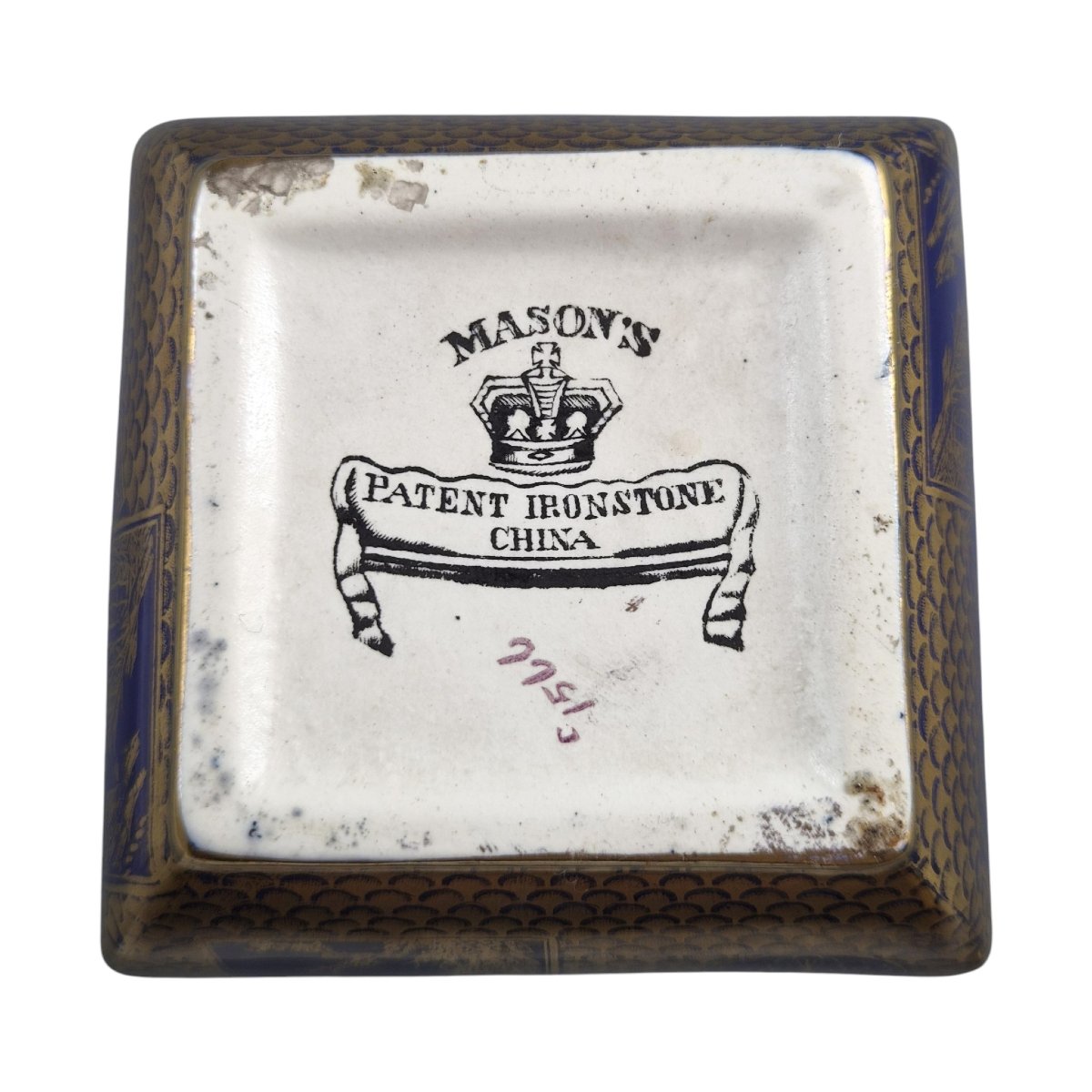 Extremely Rare Pair Of Mason's Patent Ironstone Mazarine Blue Ground Vases C.1830-48-photo-6