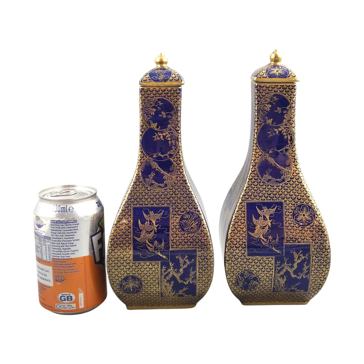 Extremely Rare Pair Of Mason's Patent Ironstone Mazarine Blue Ground Vases C.1830-48-photo-8