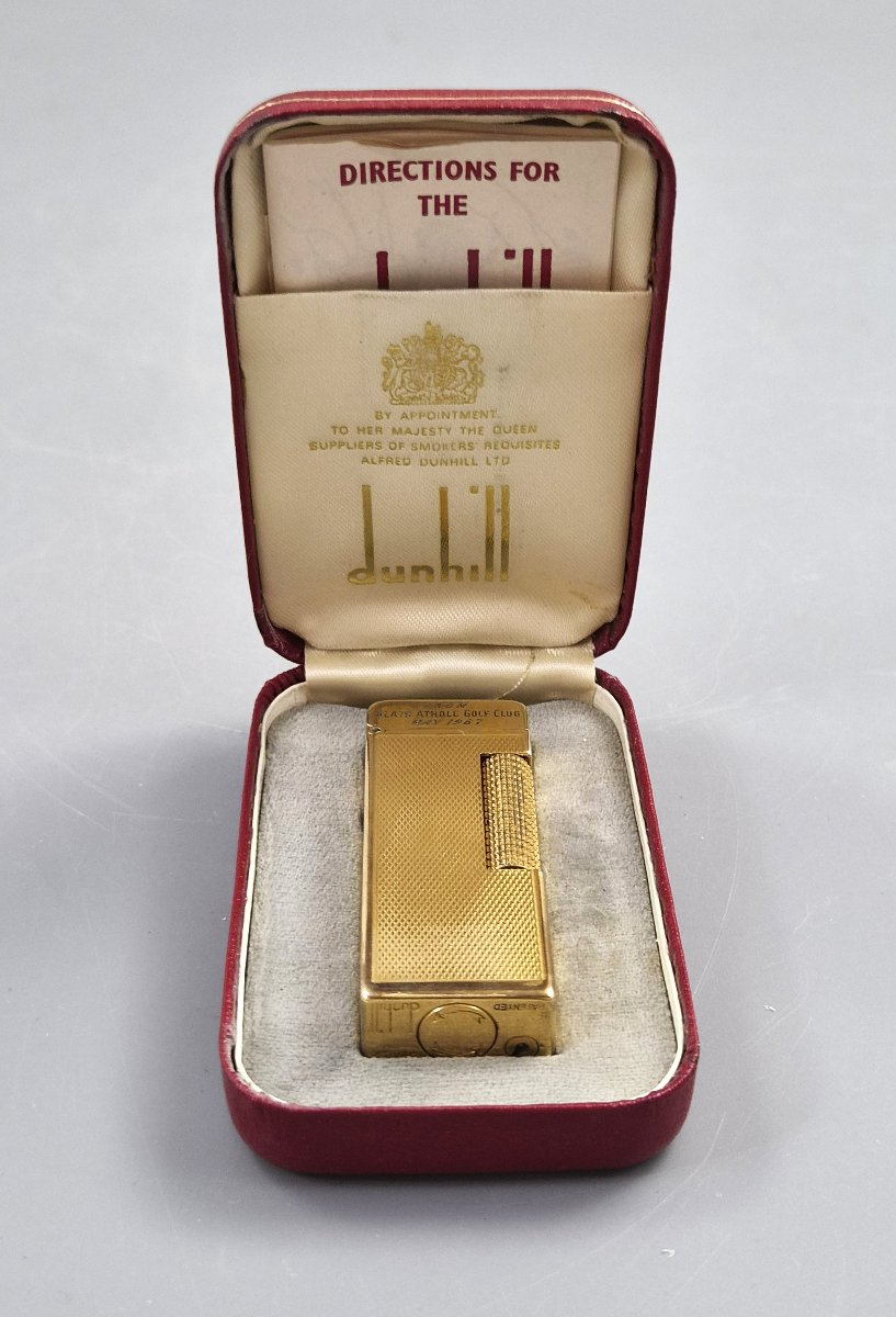 Vintage 1967 Dunhill Rollagas Gold Plated Lighter Blair Atholl-photo-2