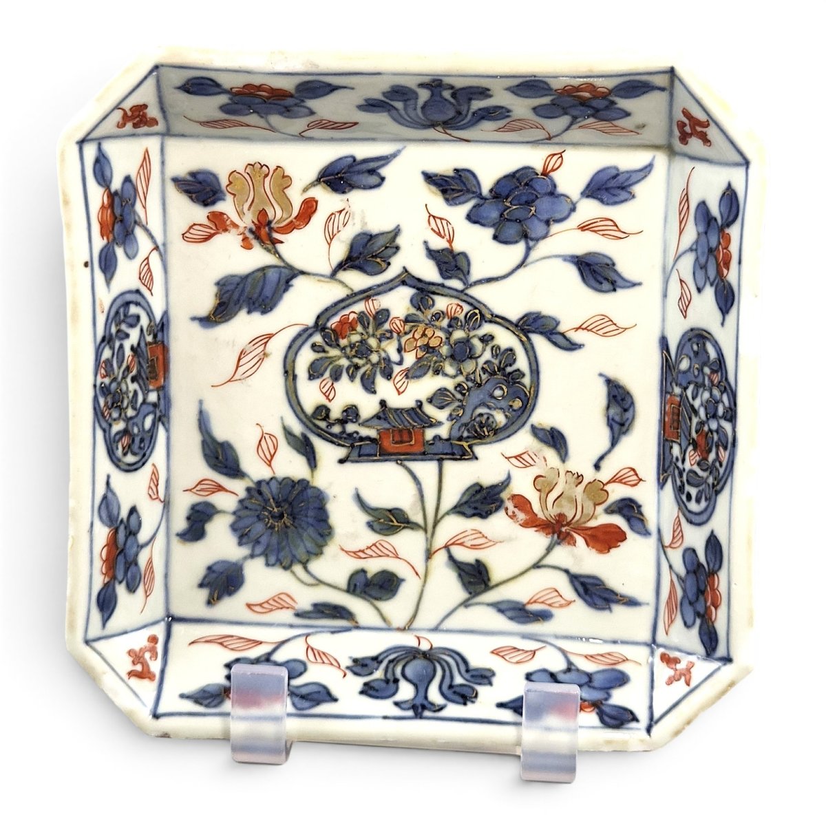 Chinese Imari Porcelain Square Bowl, Kangxi Period, C.1700-1720