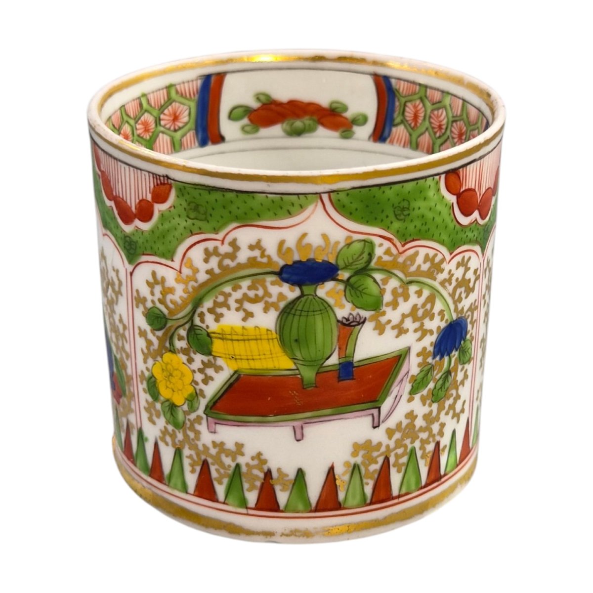 Worcester Dragon In Compartments Coffee Cup And Saucer, England, C.1820-photo-1