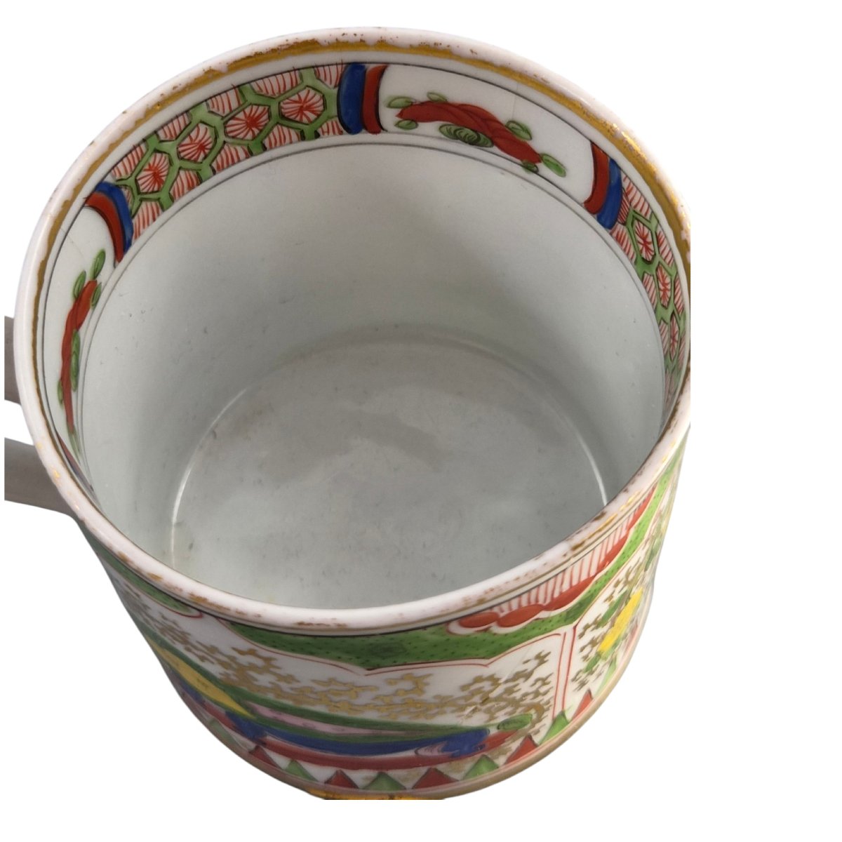 Worcester Dragon In Compartments Coffee Cup And Saucer, England, C.1820-photo-3