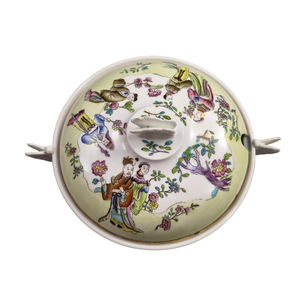 Rare Coupe Couverte en Porcelaine Felspar Spode à Anses Papillon, vers 1821-photo-1