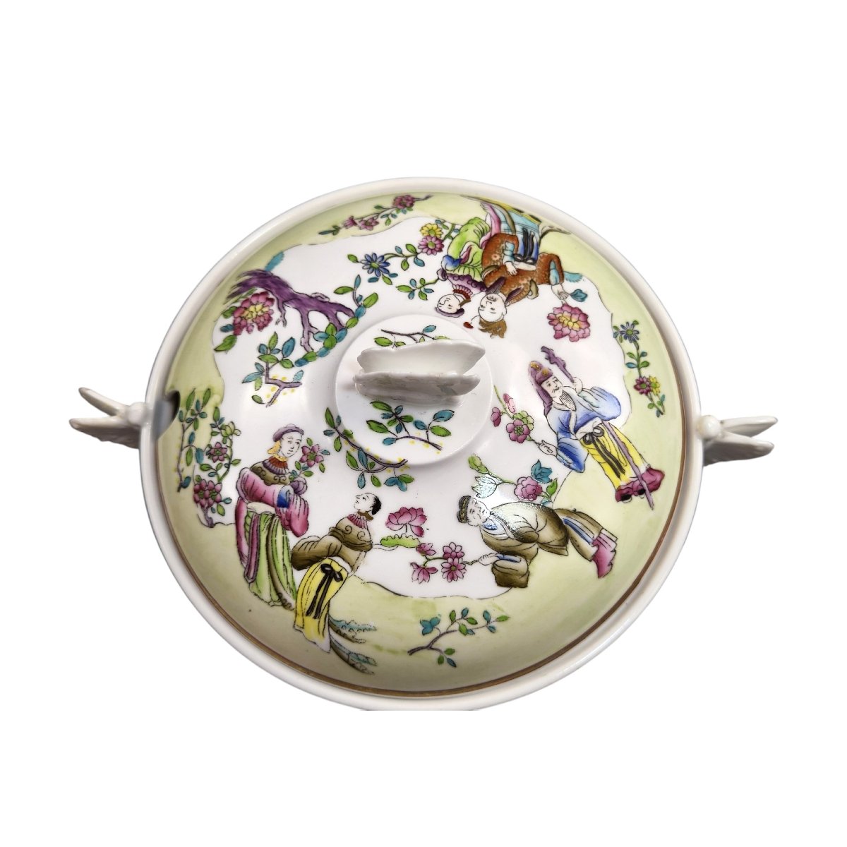 Rare Coupe Couverte en Porcelaine Felspar Spode à Anses Papillon, vers 1821-photo-2