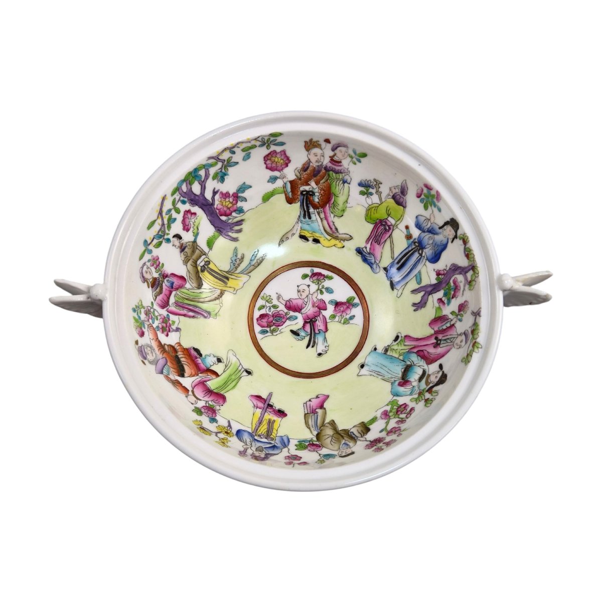 Rare Coupe Couverte en Porcelaine Felspar Spode à Anses Papillon, vers 1821-photo-4