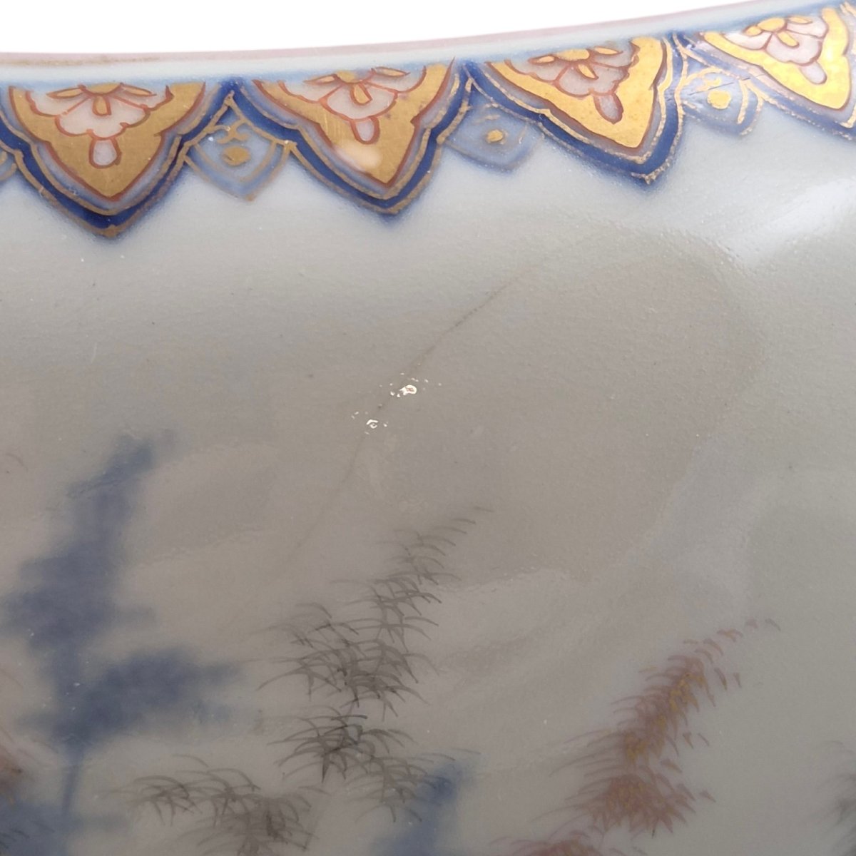 Large Fukagawa Porcelain Fish Bowl With Koi Carp, Japan, C.1894-photo-5