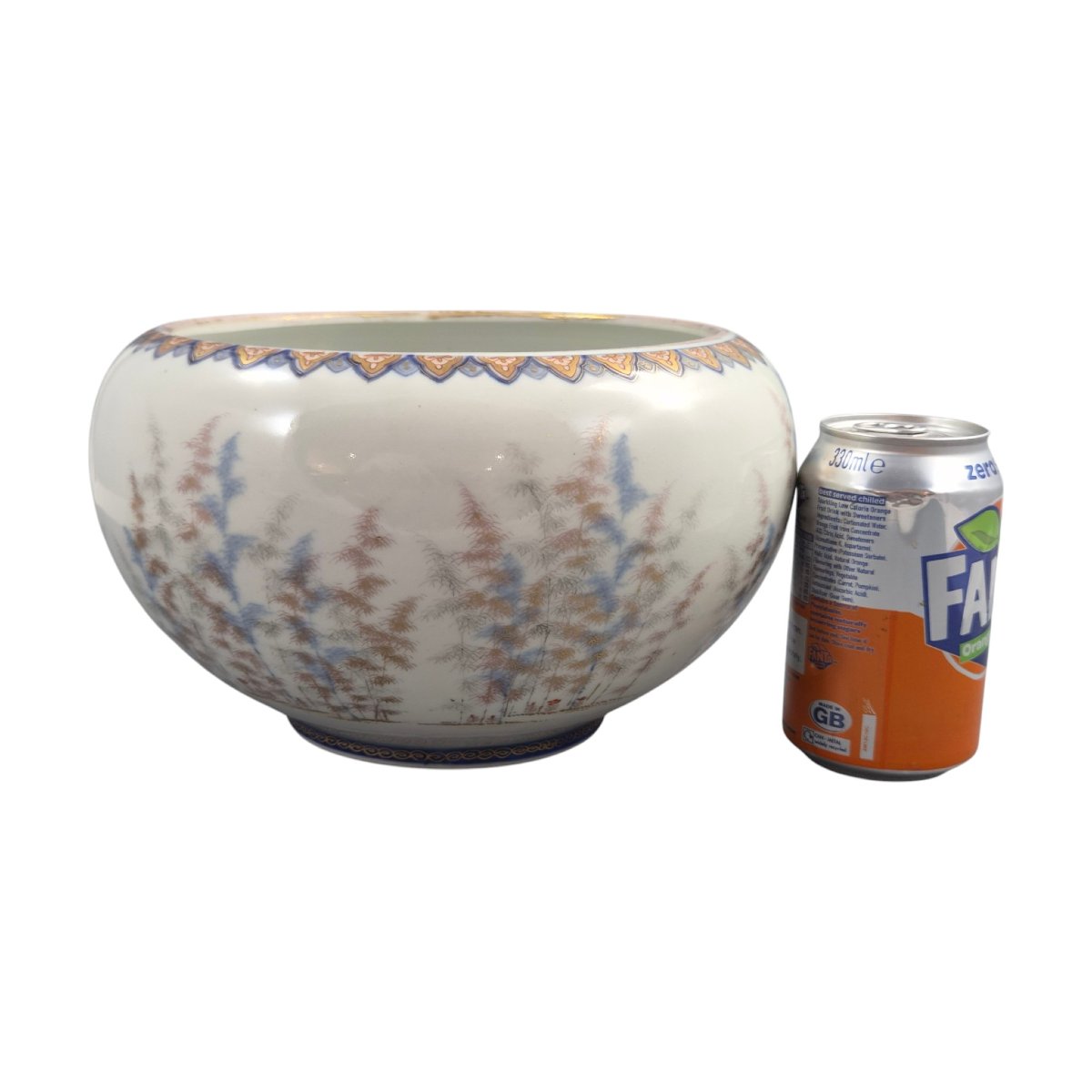 Large Fukagawa Porcelain Fish Bowl With Koi Carp, Japan, C.1894-photo-8