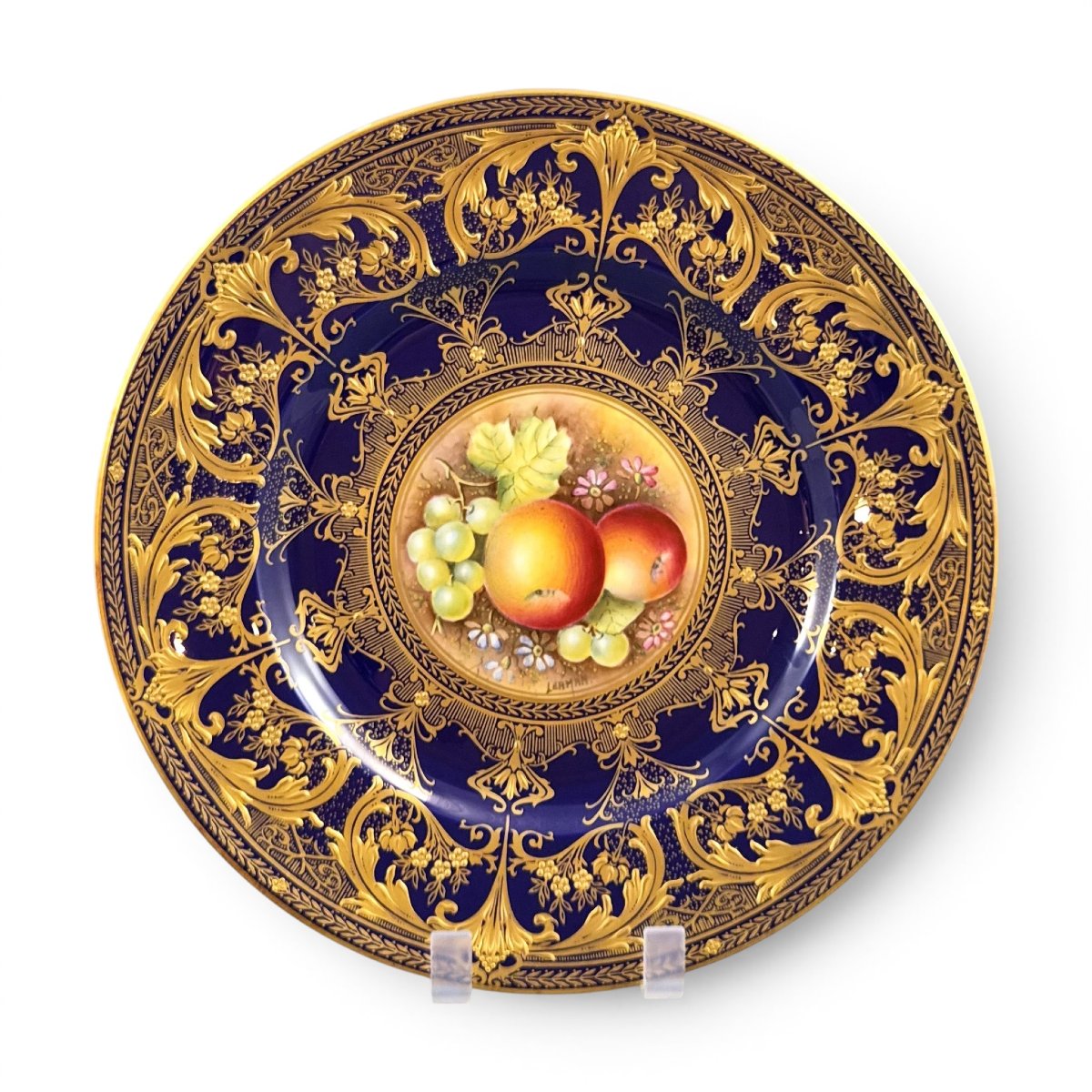 Assiette de cabinet Royal Worcester « Painted Fruit » par Brian Leaman, vers 1970