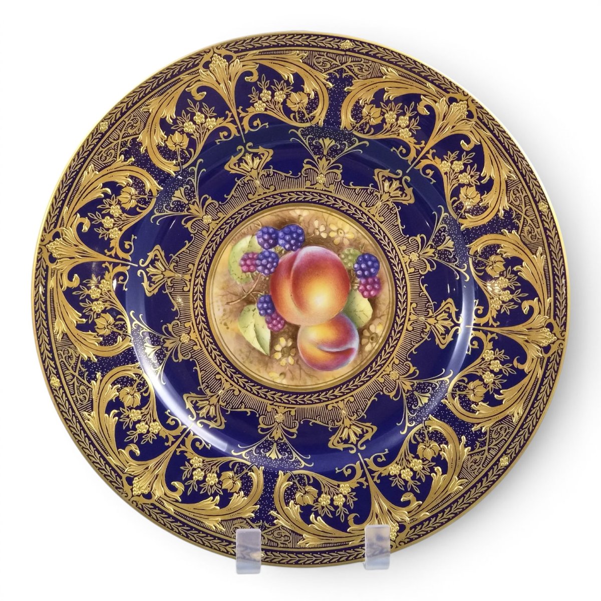 Assiette de cabinet Royal Worcester « Painted Fruit » par Brian Leaman, vers 1970