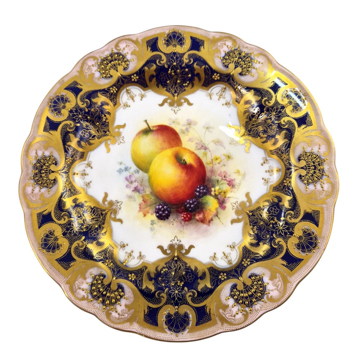 Assiette de cabinet Royal Worcester « Painted Fruit » par Richard Sebright, 1936-photo-4