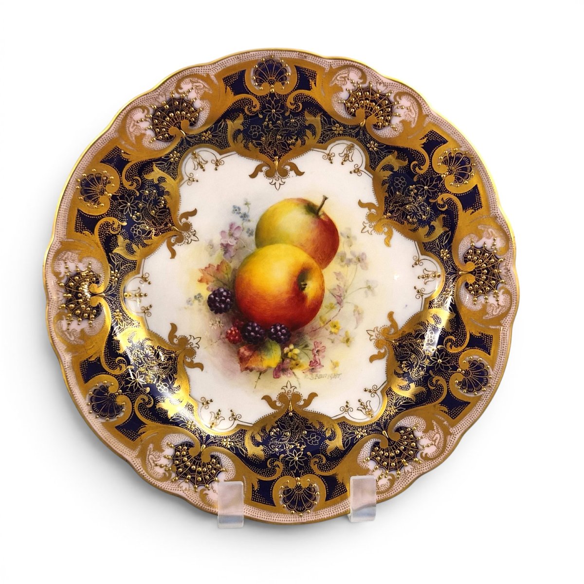 Assiette de cabinet Royal Worcester « Painted Fruit » par Richard Sebright, 1936