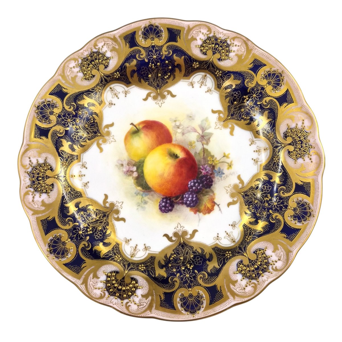 Assiette de cabinet Royal Worcester « Painted Fruit » par Richard Sebright, 1937-photo-5