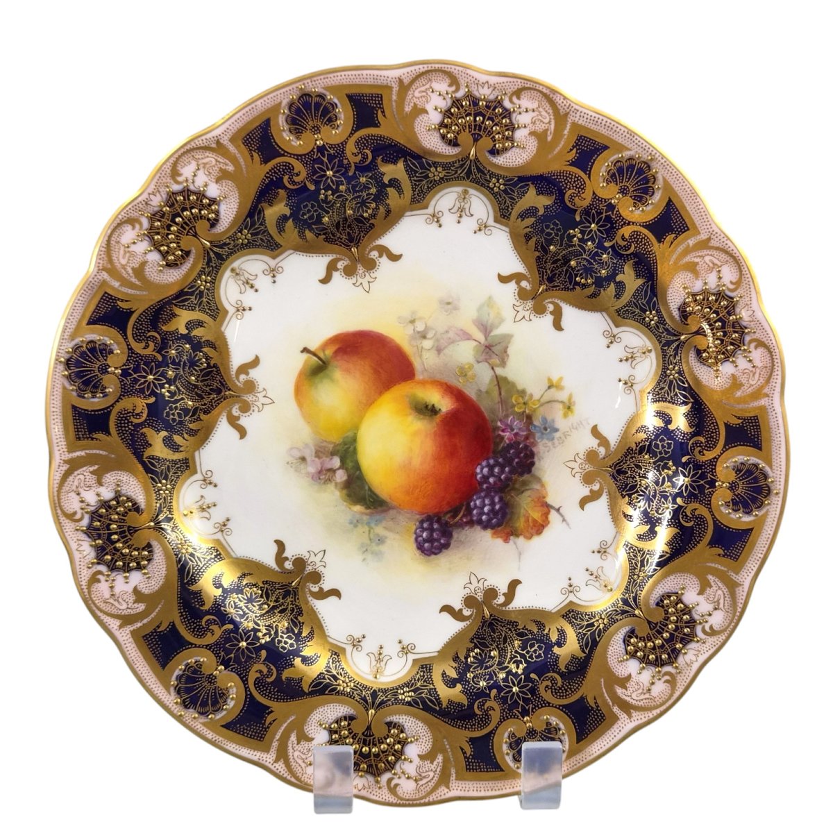 Assiette de cabinet Royal Worcester « Painted Fruit » par Richard Sebright, 1937-photo-6