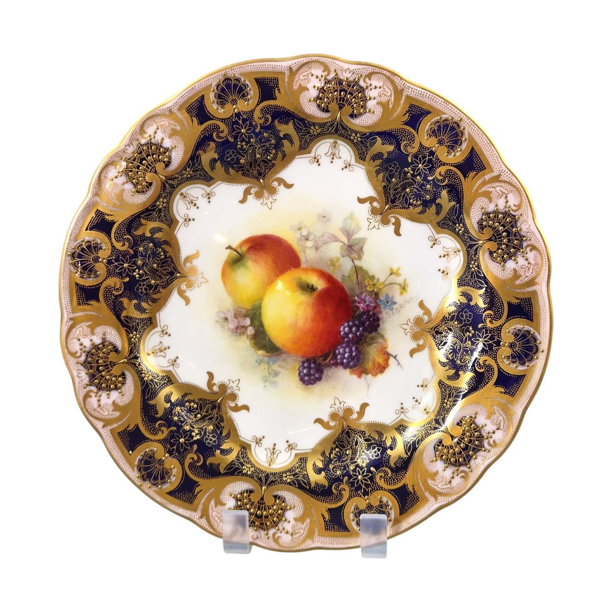 Assiette de cabinet Royal Worcester « Painted Fruit » par Richard Sebright, 1937-photo-7