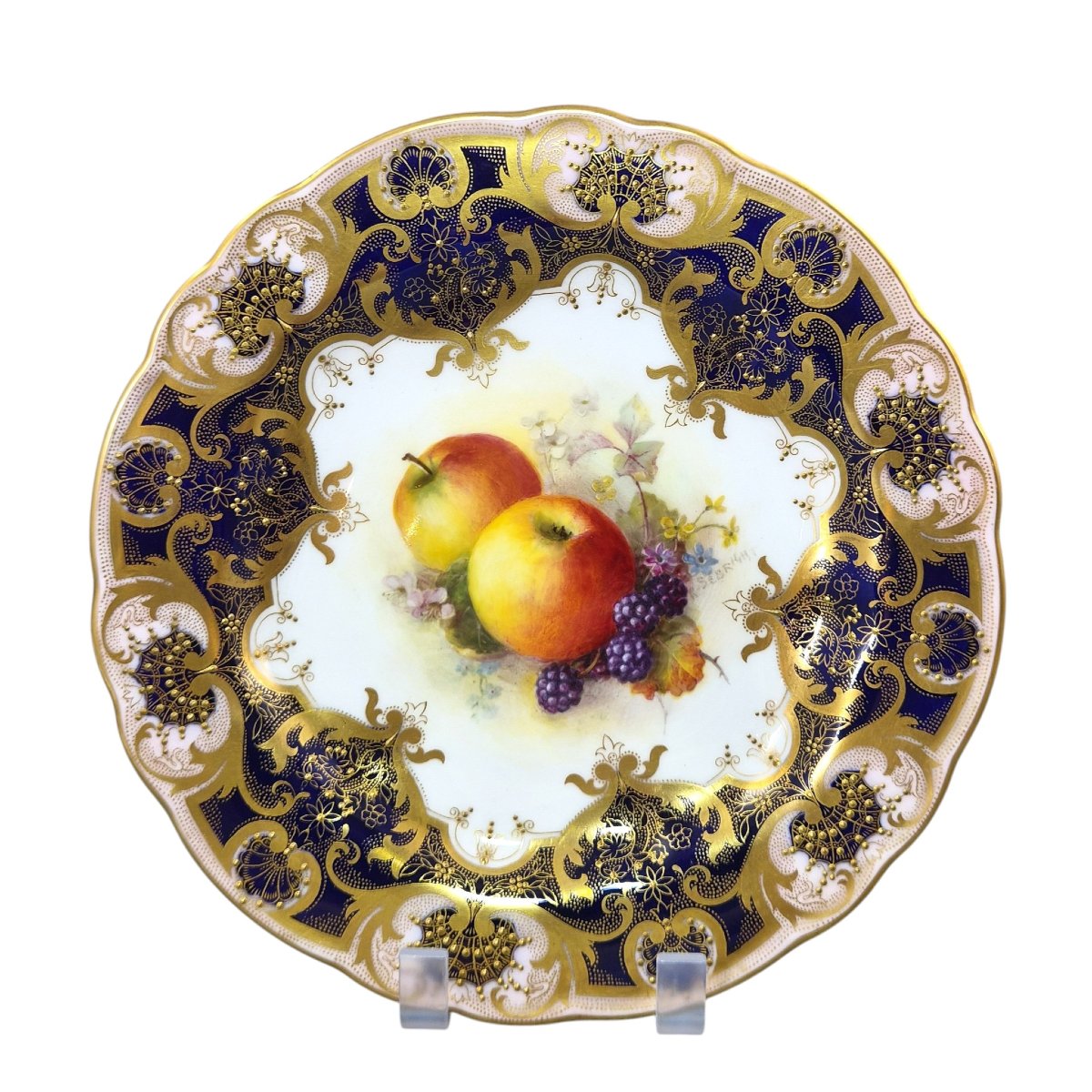 Assiette de cabinet Royal Worcester « Painted Fruit » par Richard Sebright, 1937-photo-8