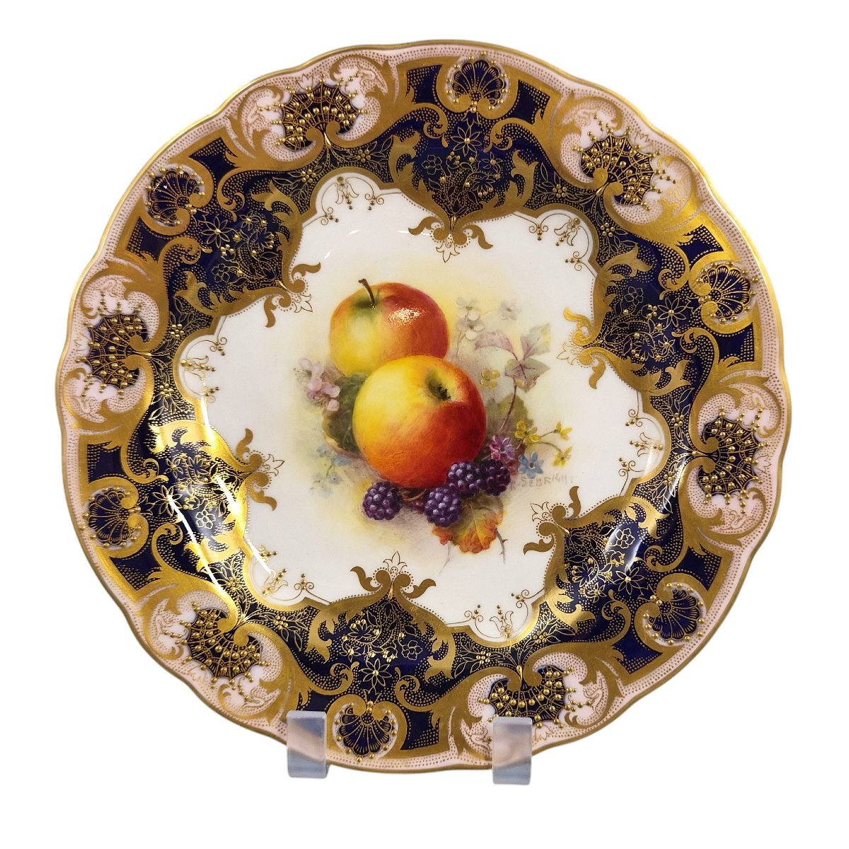 Assiette de cabinet Royal Worcester « Painted Fruit » par Richard Sebright, 1937
