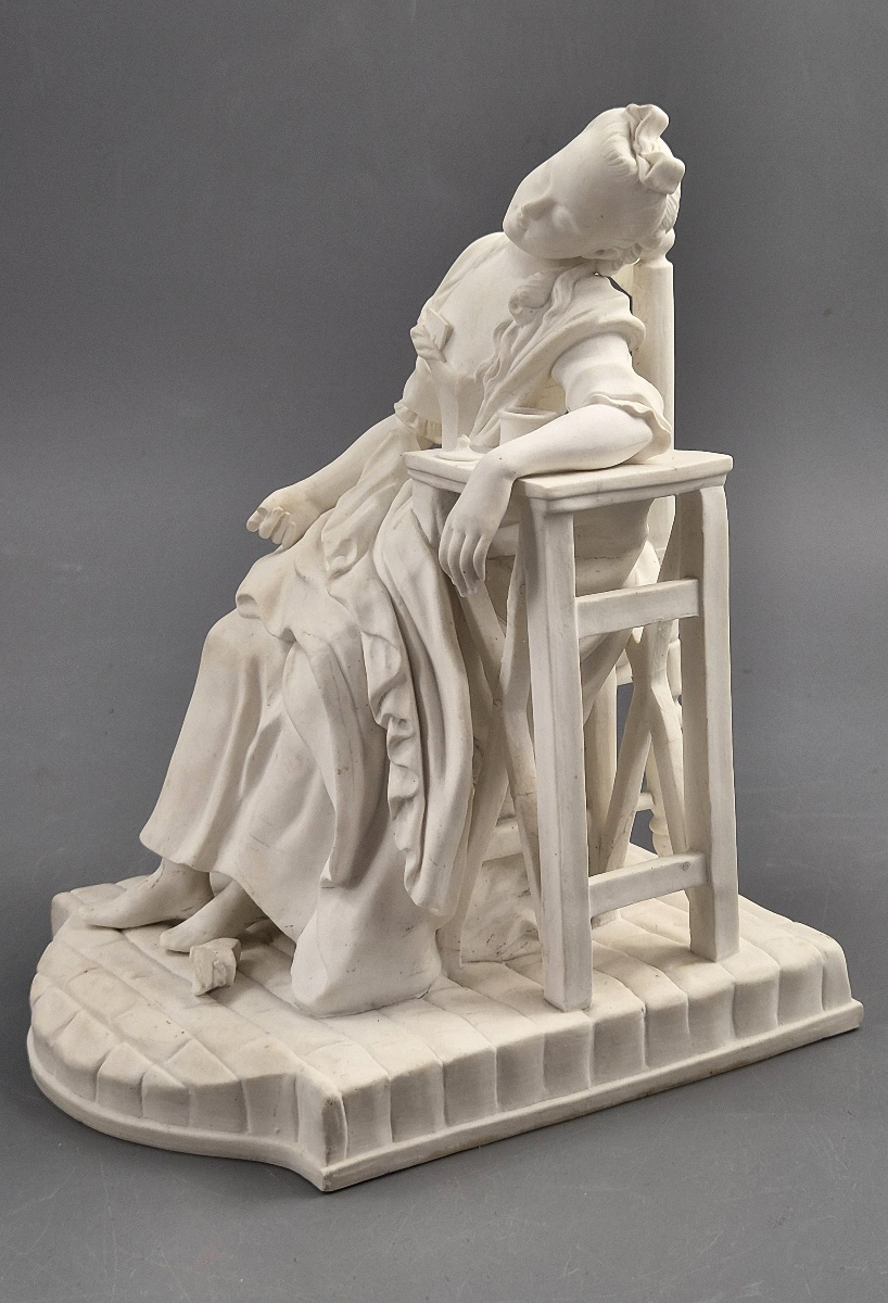 Statuette en porcelaine de Paris « La Dormeuse » d’après Michel Victor Acier, vers 1850-1880-photo-3