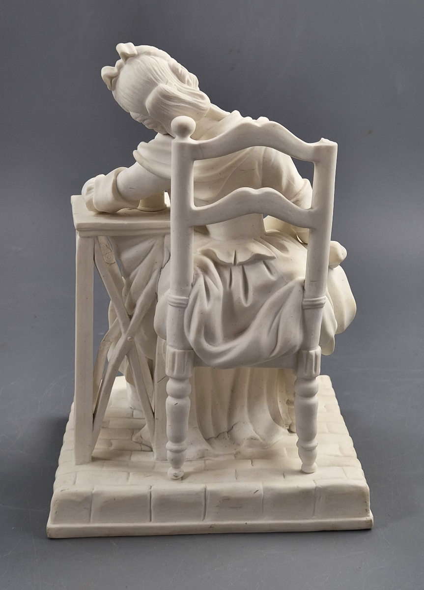 Statuette en porcelaine de Paris « La Dormeuse » d’après Michel Victor Acier, vers 1850-1880-photo-1