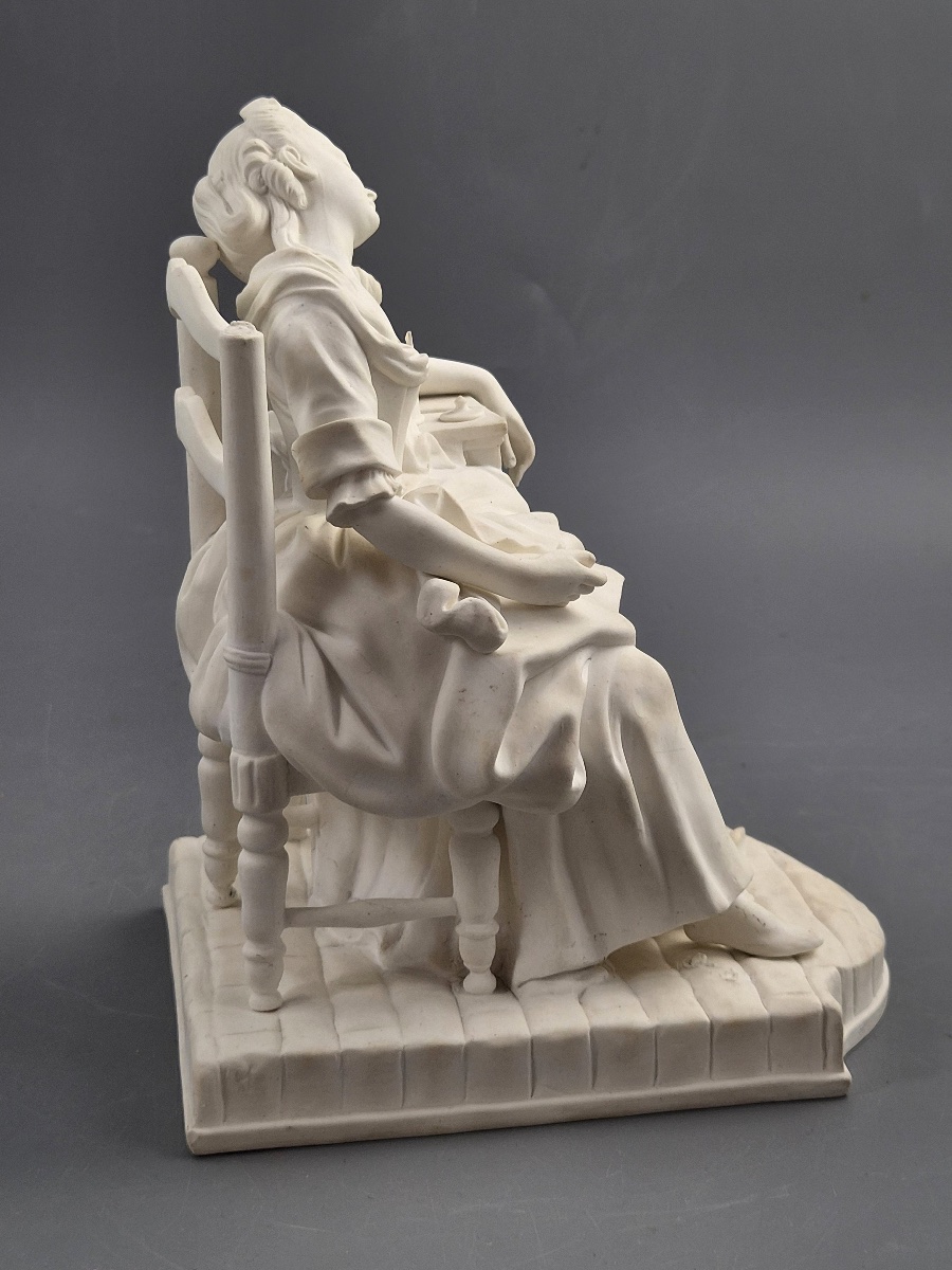 Statuette en porcelaine de Paris « La Dormeuse » d’après Michel Victor Acier, vers 1850-1880-photo-2