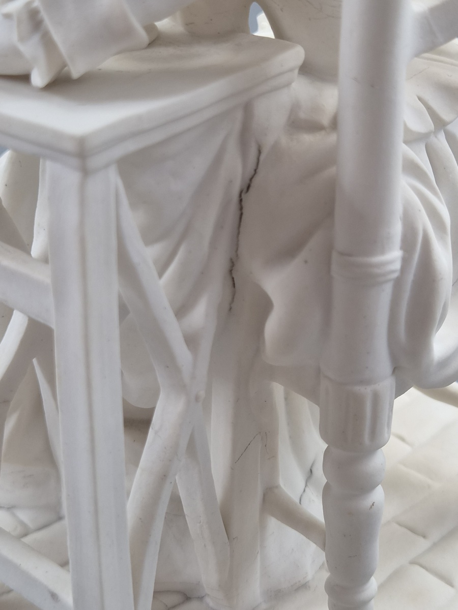 Statuette en porcelaine de Paris « La Dormeuse » d’après Michel Victor Acier, vers 1850-1880-photo-6