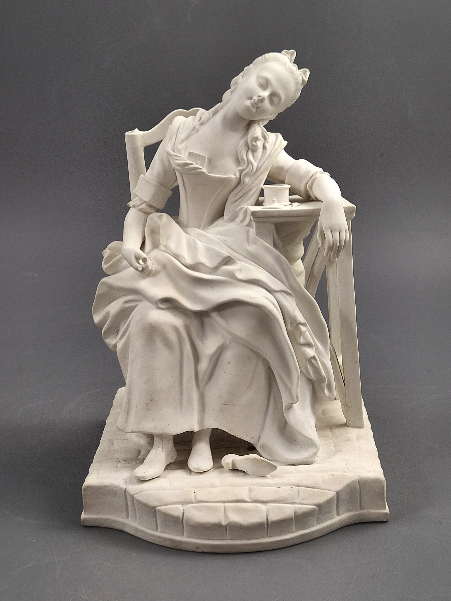 Statuette en porcelaine de Paris « La Dormeuse » d’après Michel Victor Acier, vers 1850-1880