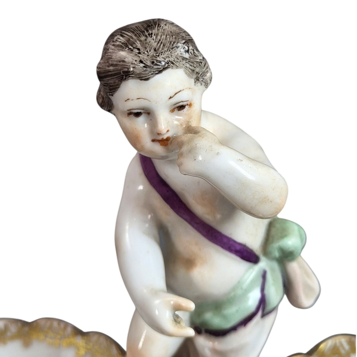 Salière double en porcelaine KPM Berlin à décor d'oiseaux, style Rococo, vers 1870-1890-photo-6