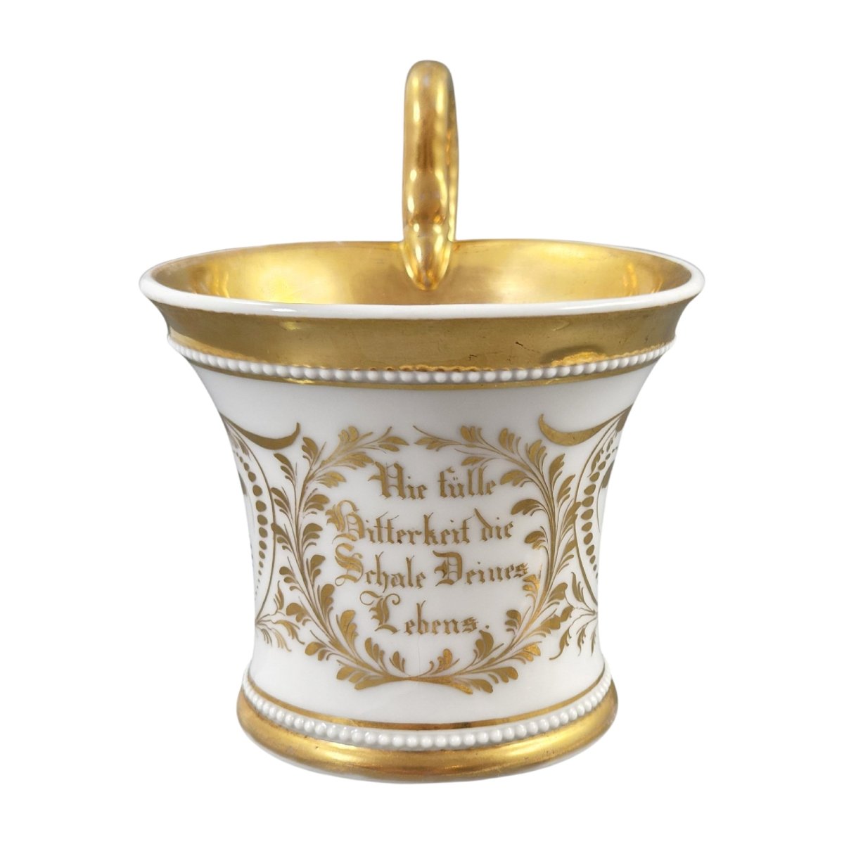 Antique Kpm Berlin Gilt Porcelain Cup And Saucer, C.1840-photo-2