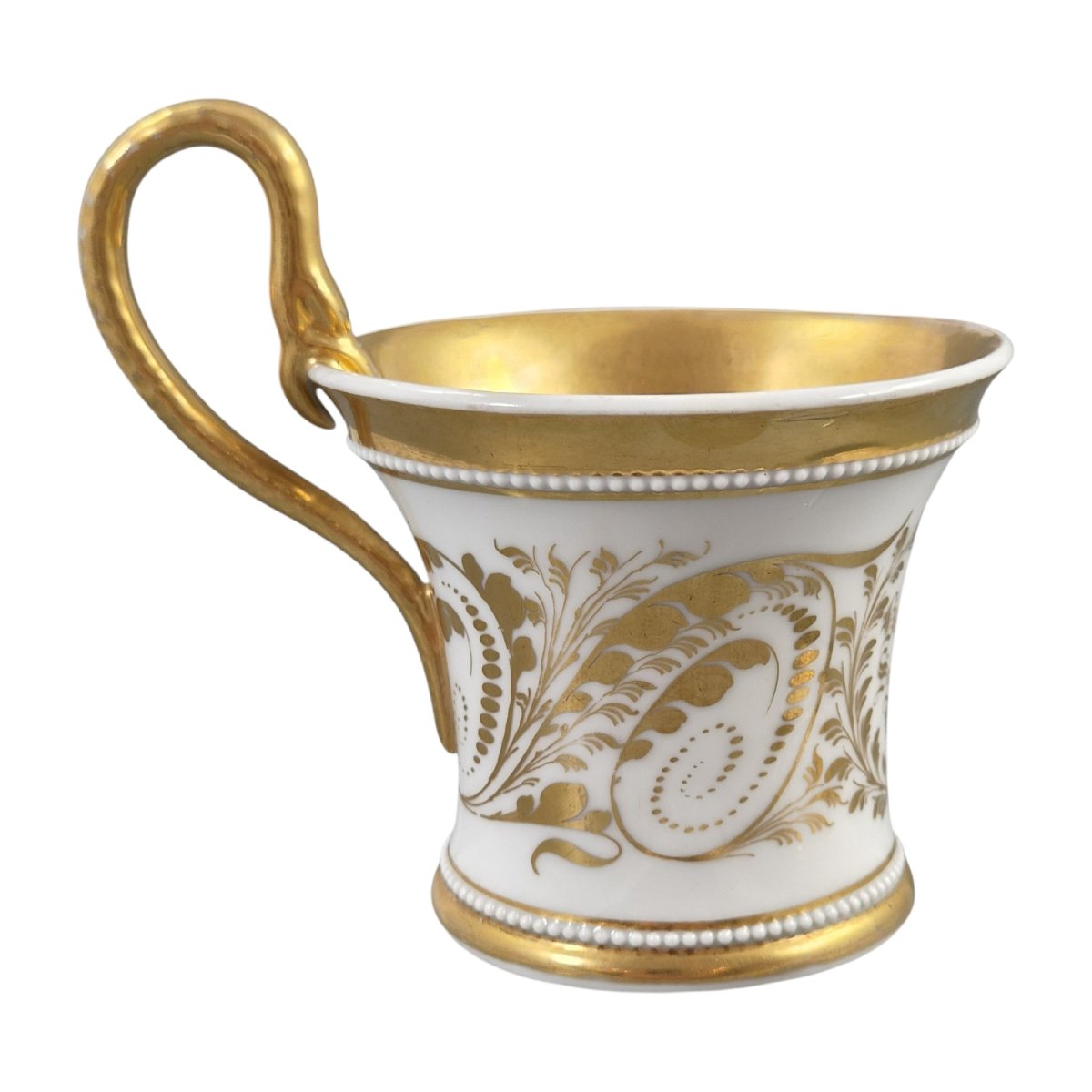 Antique Kpm Berlin Gilt Porcelain Cup And Saucer, C.1840-photo-3