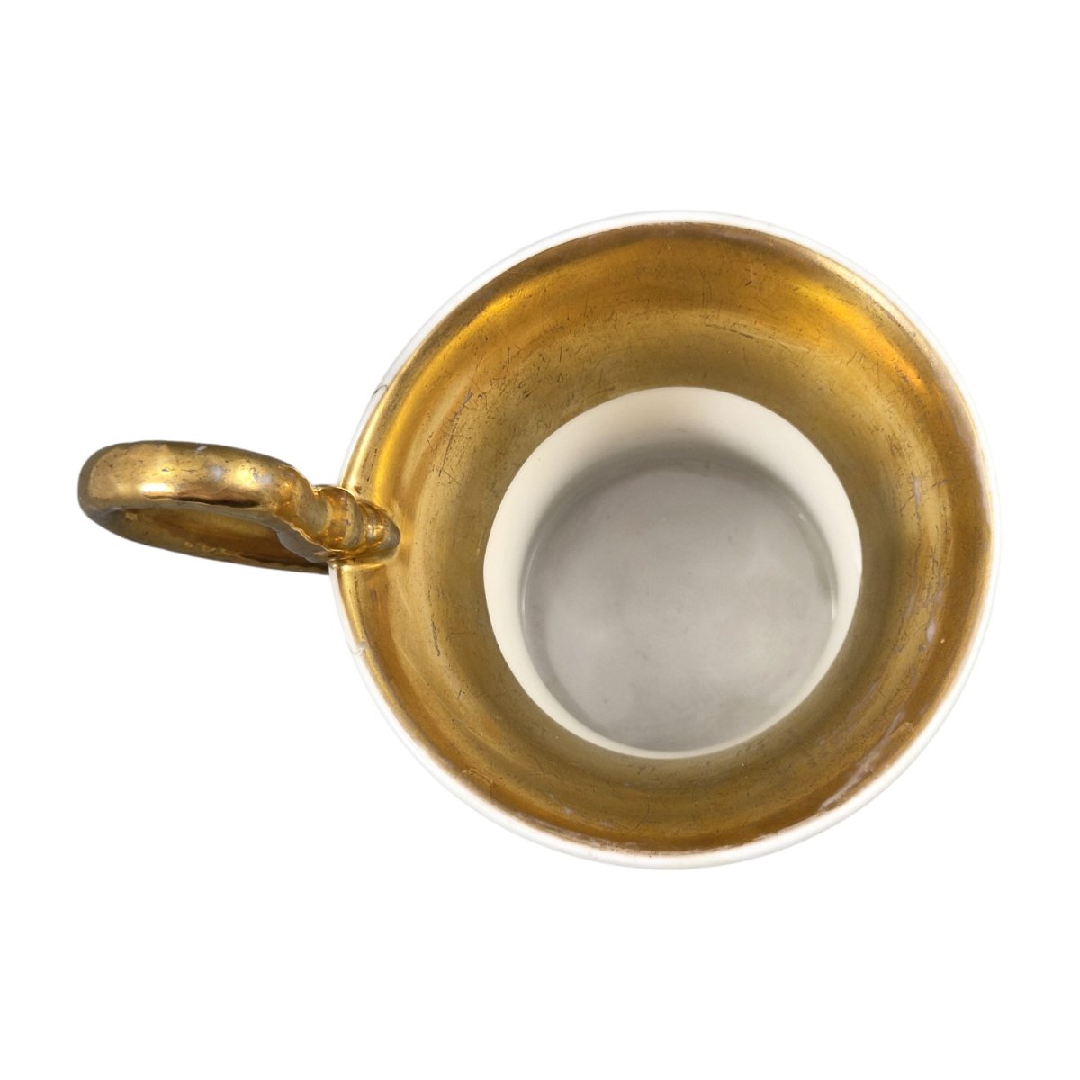 Antique Kpm Berlin Gilt Porcelain Cup And Saucer, C.1840-photo-1