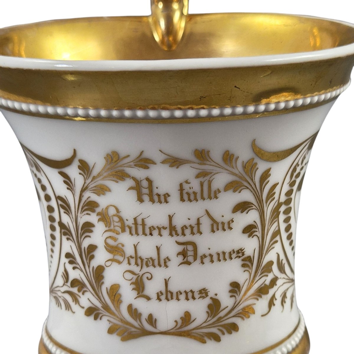 Antique Kpm Berlin Gilt Porcelain Cup And Saucer, C.1840-photo-3