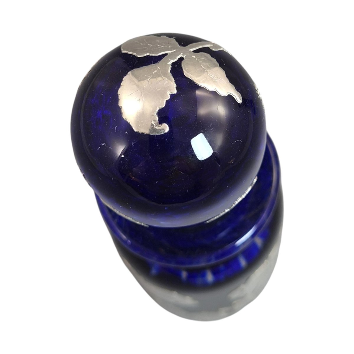 Ensemble verre bleu cobalt et argent sterling, Laugharne Glass, Pays de Galles, v. 1980-photo-3