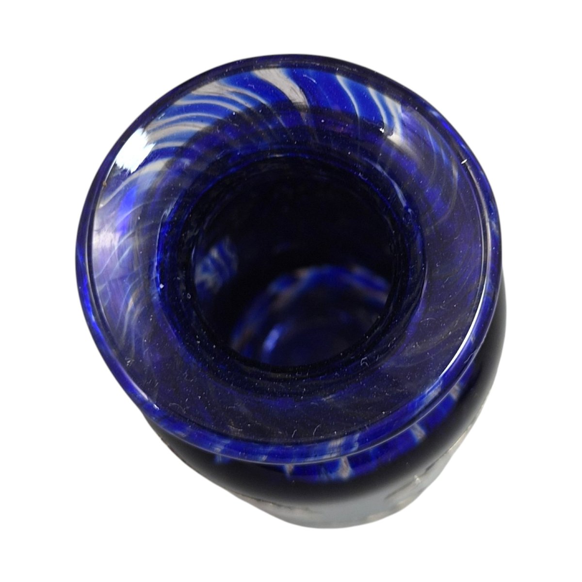 Ensemble verre bleu cobalt et argent sterling, Laugharne Glass, Pays de Galles, v. 1980-photo-5
