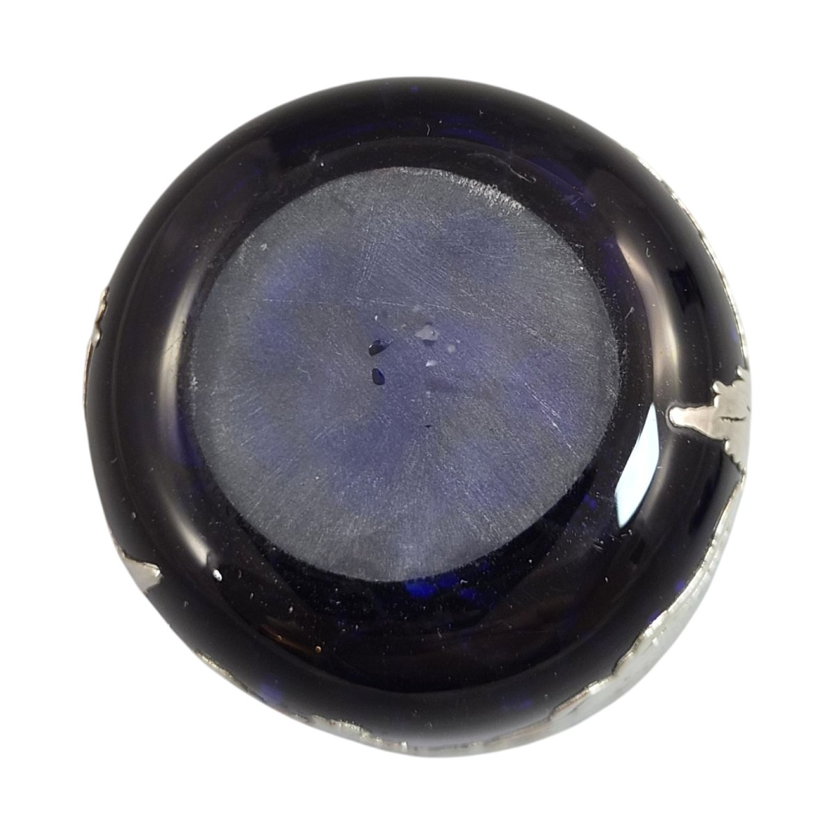 Ensemble verre bleu cobalt et argent sterling, Laugharne Glass, Pays de Galles, v. 1980-photo-6
