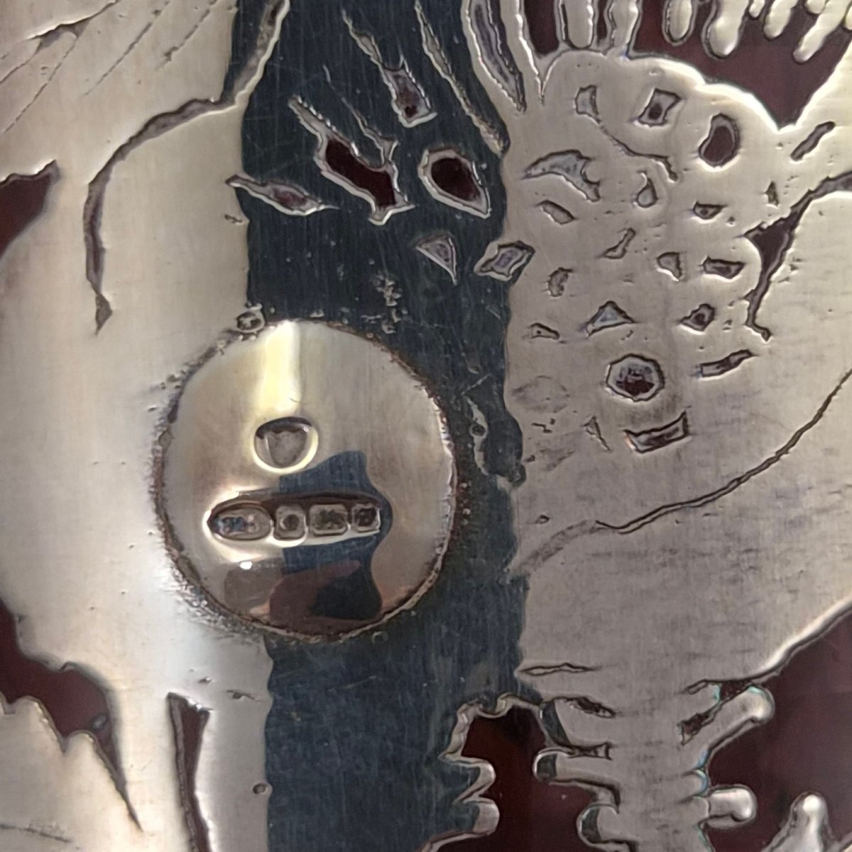 Ensemble de toilette Laugharne Glass en verre rubis avec application en argent sterling poinçon-photo-8