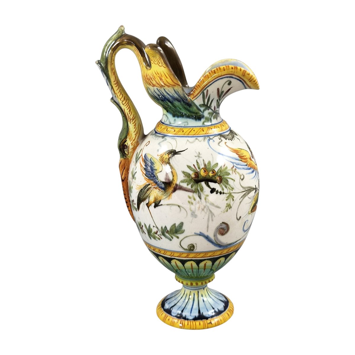 Cantagalli, Paire d'aiguière et vase en majolique de style Renaissance, Florence, vers 1890-photo-2