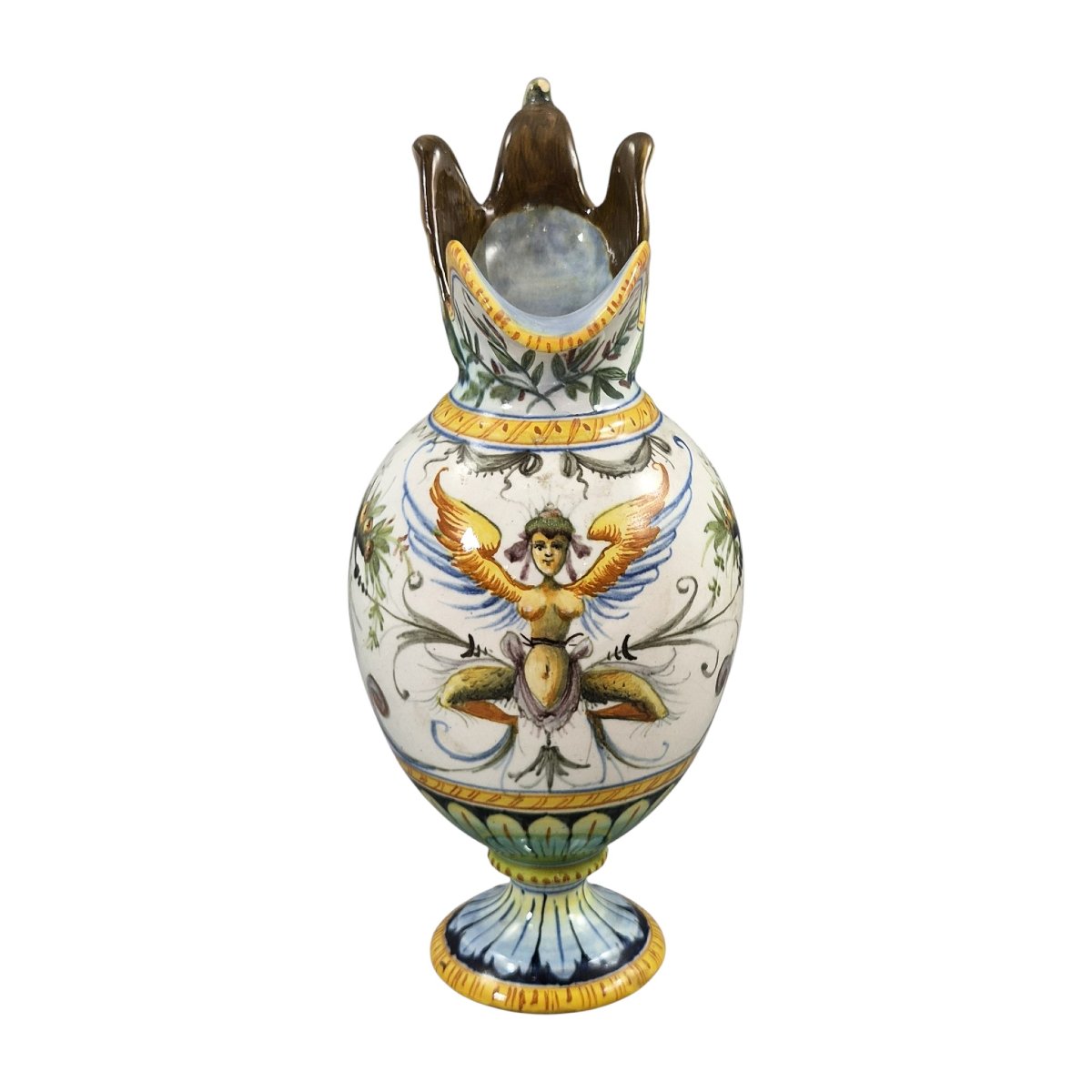 Cantagalli, Paire d'aiguière et vase en majolique de style Renaissance, Florence, vers 1890-photo-3