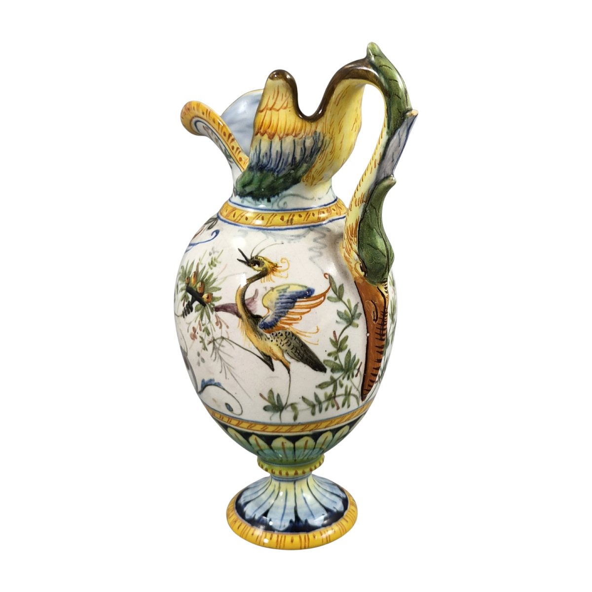 Cantagalli, Paire d'aiguière et vase en majolique de style Renaissance, Florence, vers 1890-photo-4