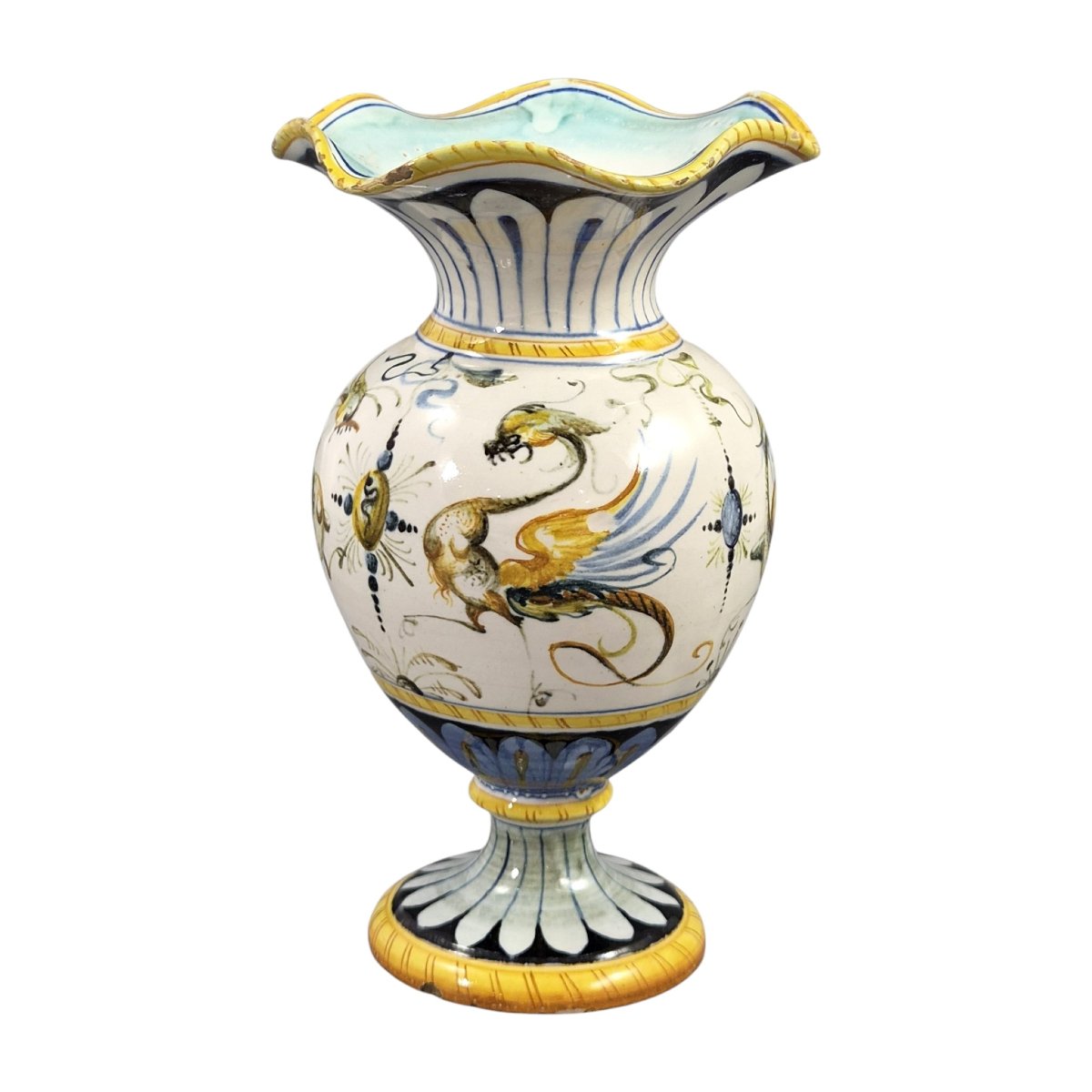 Cantagalli, Paire d'aiguière et vase en majolique de style Renaissance, Florence, vers 1890-photo-3