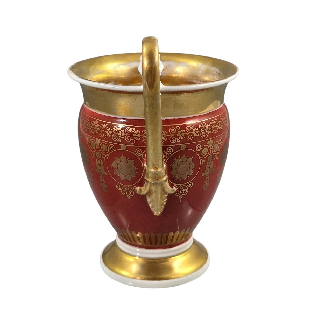 Empire-style "vieux Paris" Cup And Saucer With Lion Mask, Circa 1820-photo-1