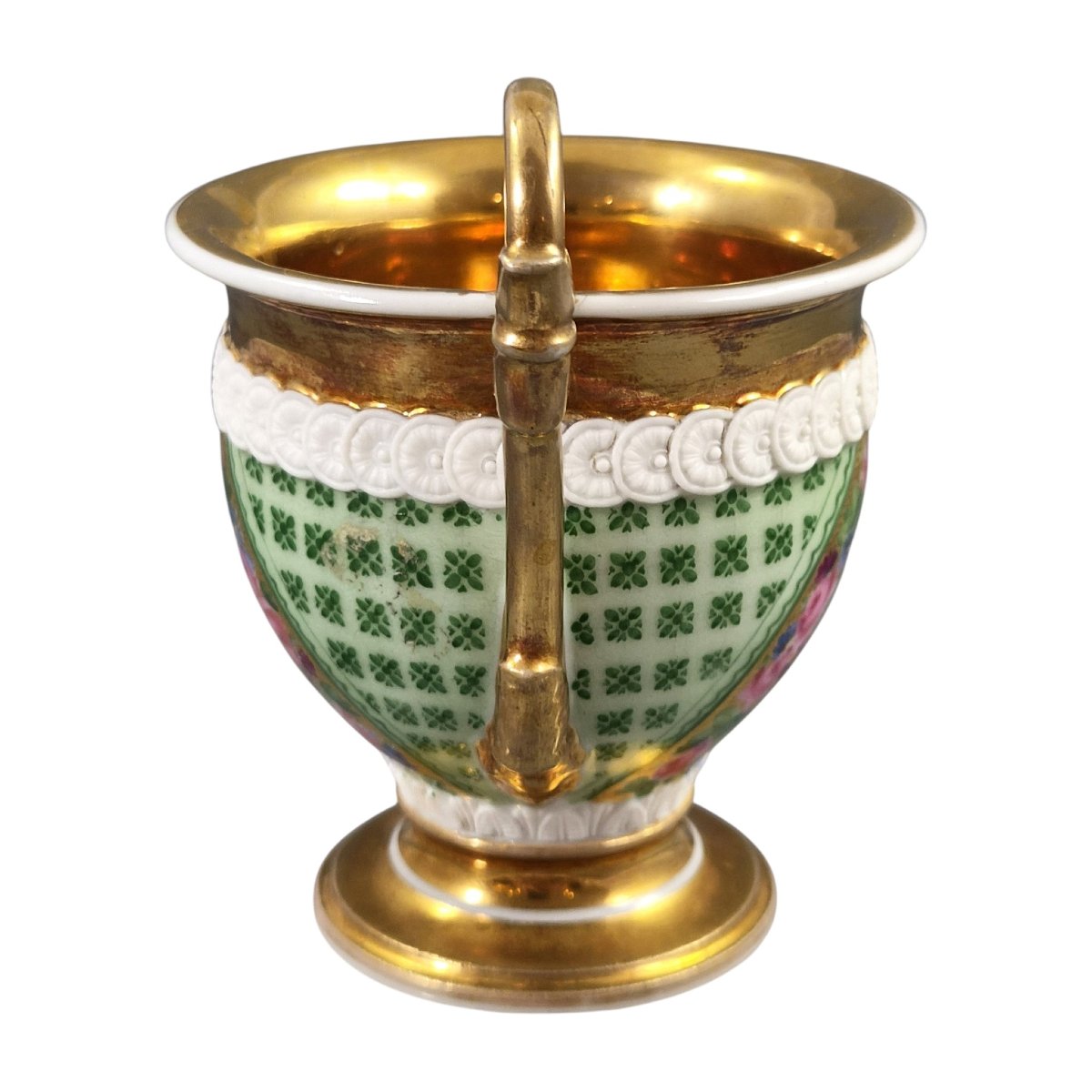 Tasse litron et soucoupe en porcelaine de Vieux Paris à tête de lion, vers 1820-photo-1