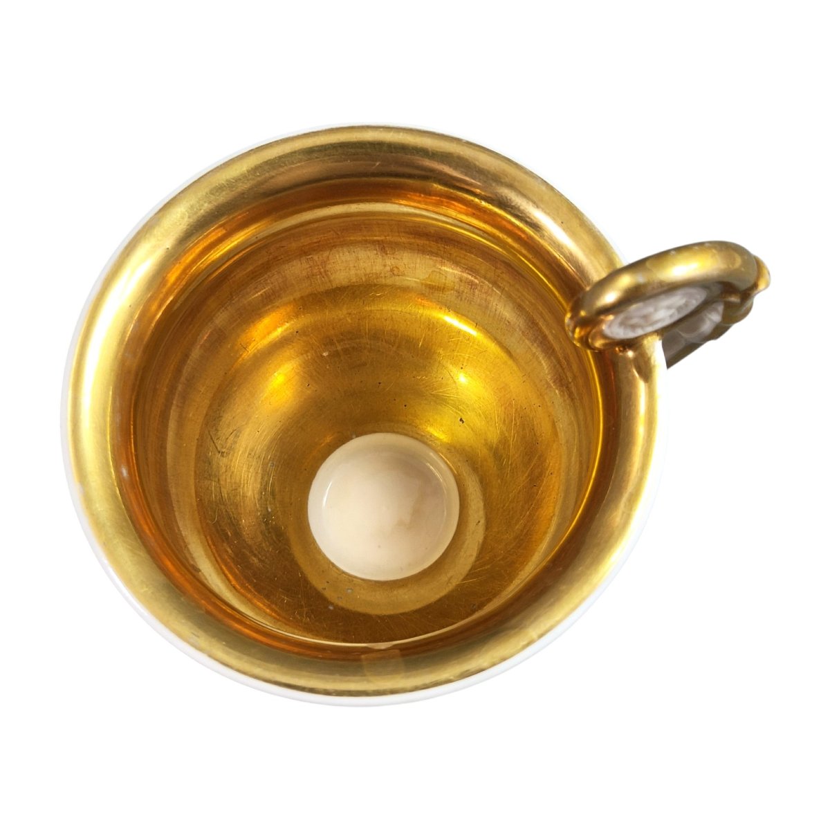 Tasse litron et soucoupe en porcelaine de Vieux Paris à tête de lion, vers 1820-photo-4