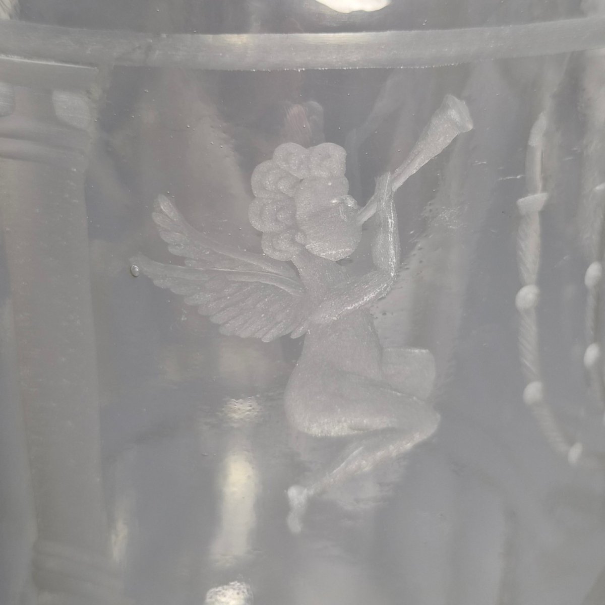 Monumental Bohemian Jewish Masonic Engraved Glass Beaker, Circa 1850, Museum Quality-photo-3